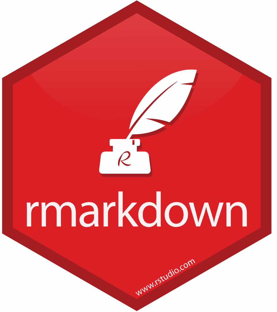 Logo do pacote [**rmarkdown**](https://cran.r-project.org/web/packages/rmarkdown/index.html) - permite programadores [**R**](https://www.r-project.org) extender a sintaxe de marcação [**Markdown**](https://daringfireball.net/projects/markdown/) utilizando [**R Markdown**](https://rmarkdown.rstudio.com/).
